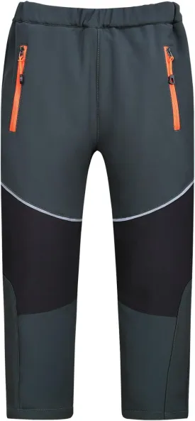 MEILONGER Boys Girls Softshell Hiking Pants Fleece Lined Skiing Snow Pants Kids Outdoor Trousers