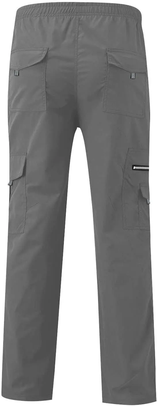 Men's Casual Cargo Sweatpants Waist Drawstring Joggers Hiking Tactical Pants for Men with Pockets Work Outdoor