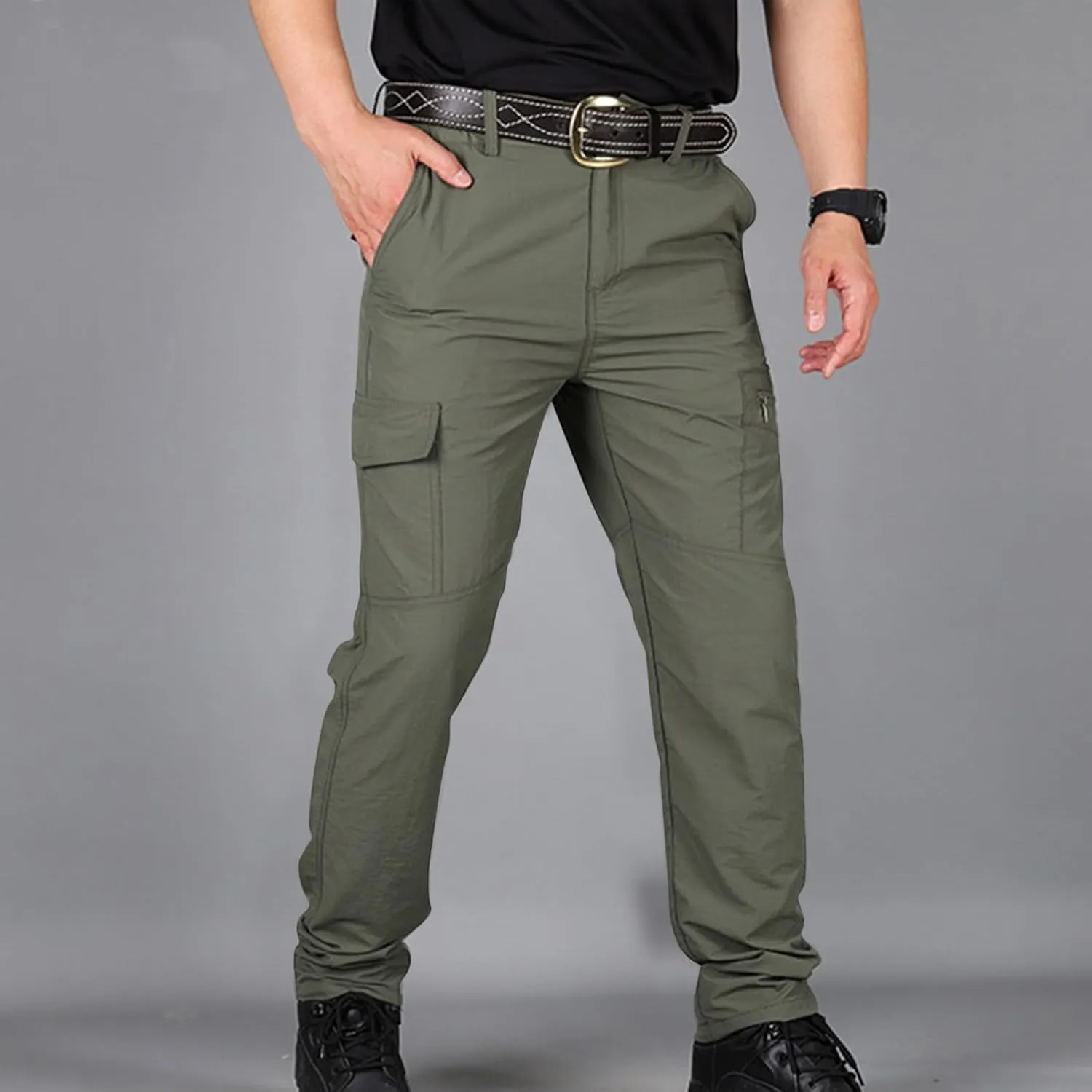 Men's Outdoor Cargo Hiking Pants Lightweight Waterproof Quick Dry Tactical Pants Casual Work Pants Joggers Trousers