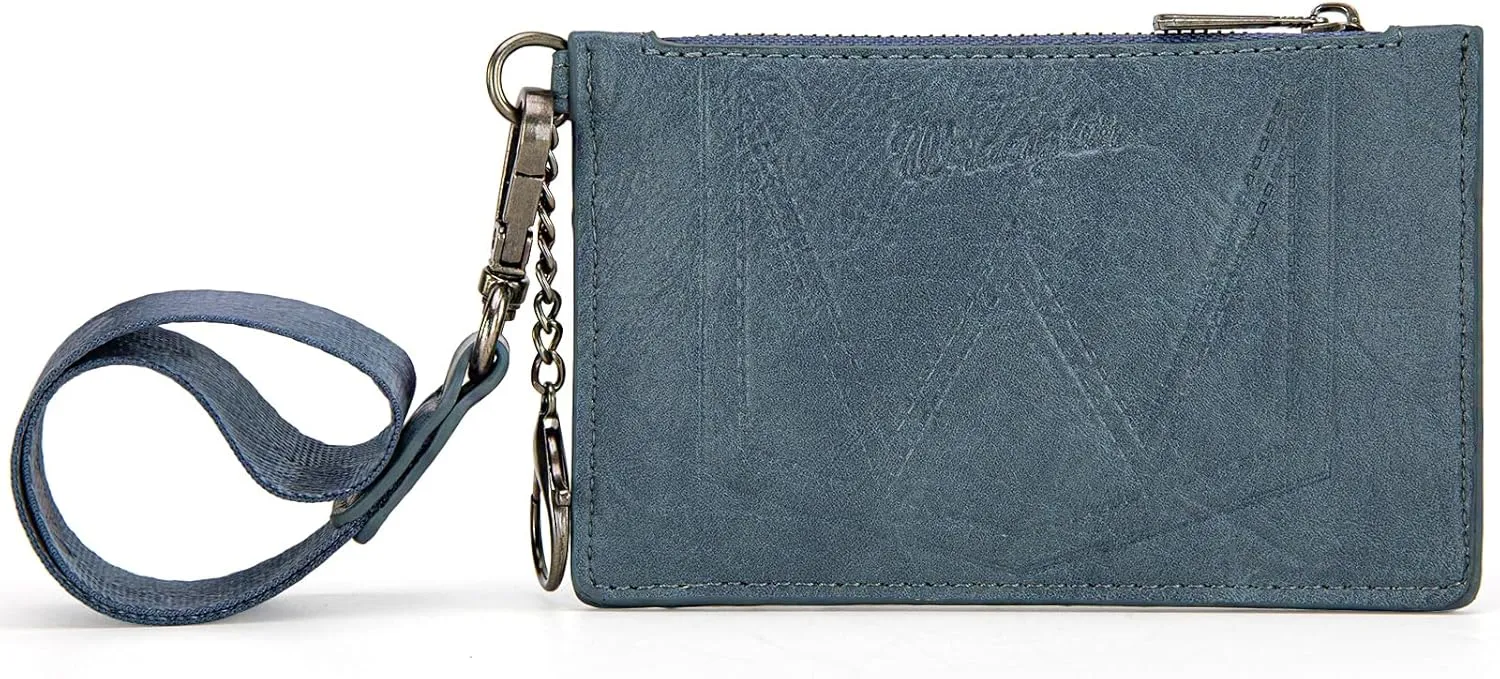 Montana West X Wrangler Credit Card Holders Slim Credit Card Holder Wallet Women RFID Card Holder Wallet Keychain Wristlet