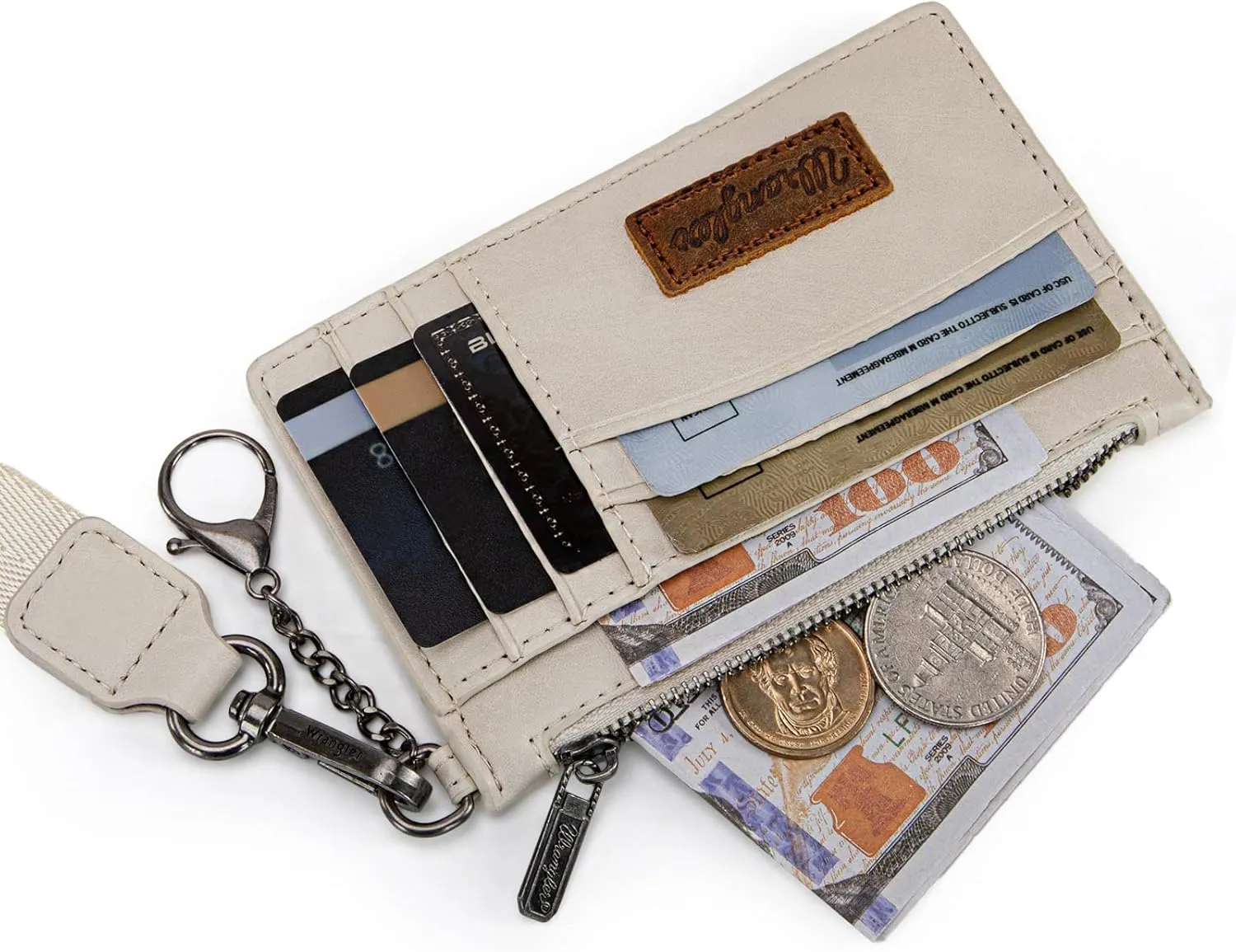 Montana West X Wrangler Small Credit Card Holder for Women Slim Card Holder Wallet Womens Ladies Female Wristlet Keychain Wallet