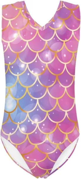 Mumeson Girls One Piece Swimsuits Lightweight V-Neck Swimwear Bathing Suits for Little Girls 3-14 Years
