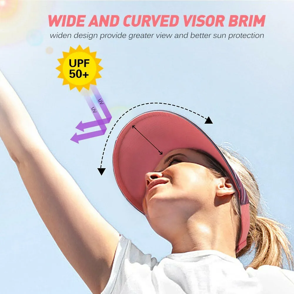 New Adjustable Men Women Sun-Protective Hat With Wide Brim Ultraviolet-proof Cap Visor Cap For Beach Golf Fishing Marathon Running Cycling Summer Sports Equipment