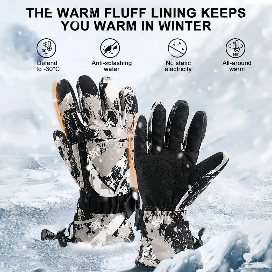 NewDoar Ski Gloves Waterproof Winter Warm Gloves Cold Snowboard Gloves