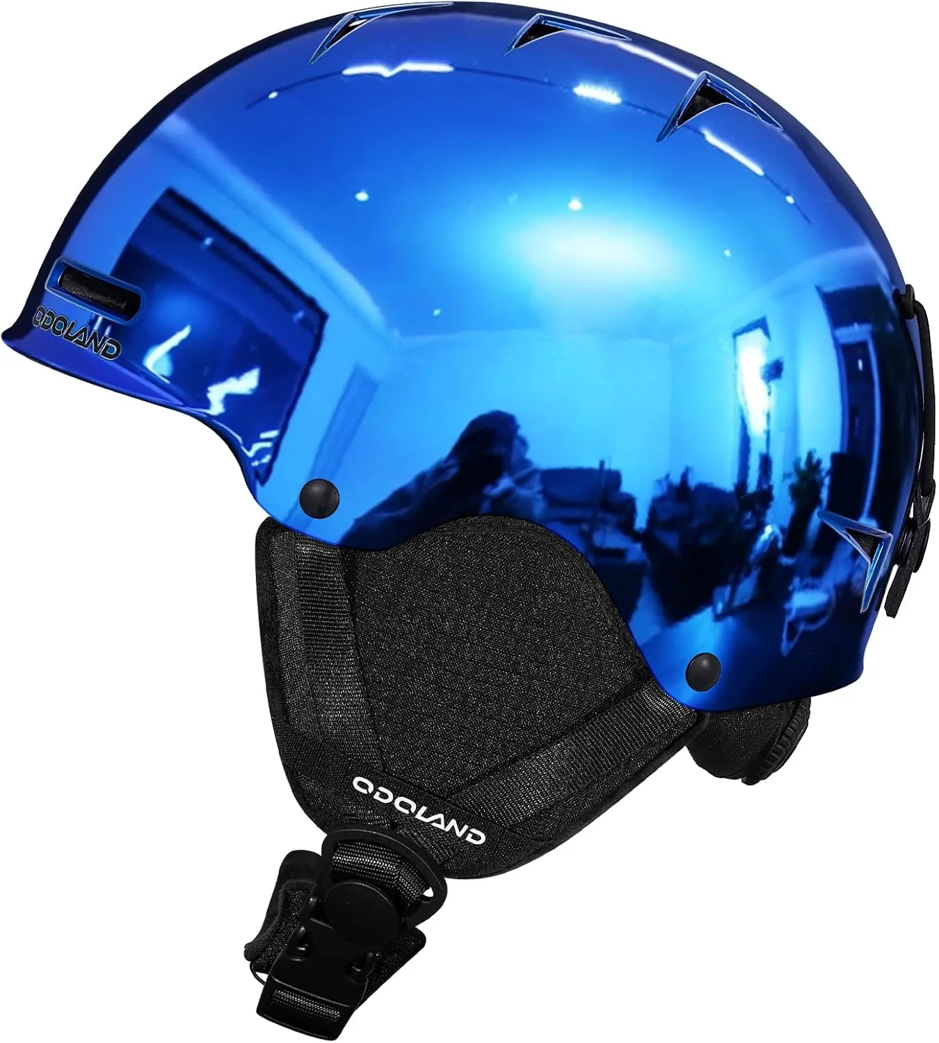 Odoland Ski Helmet, Shinning Snowboard Adult Helmet, 10 Cooling Vents, Dial Fit Snow Helmet for Women Men with ABS Shell, Safety-Certified, Goggles Compatible