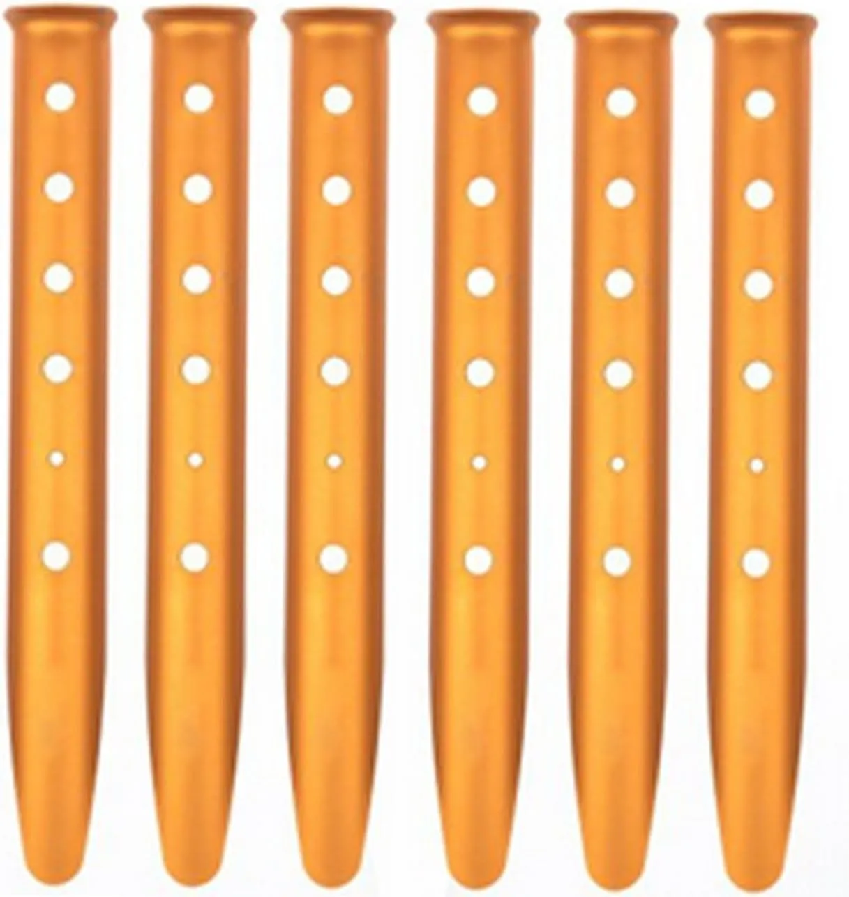 Ogrmar Aluminum Tent Stakes for Camping in Snow and Sand Tent Boating Hiking Backpacking Picnic Shelter Shade Canopy Outdoor Activity Pack of 6 (Orange, 6Pcs)