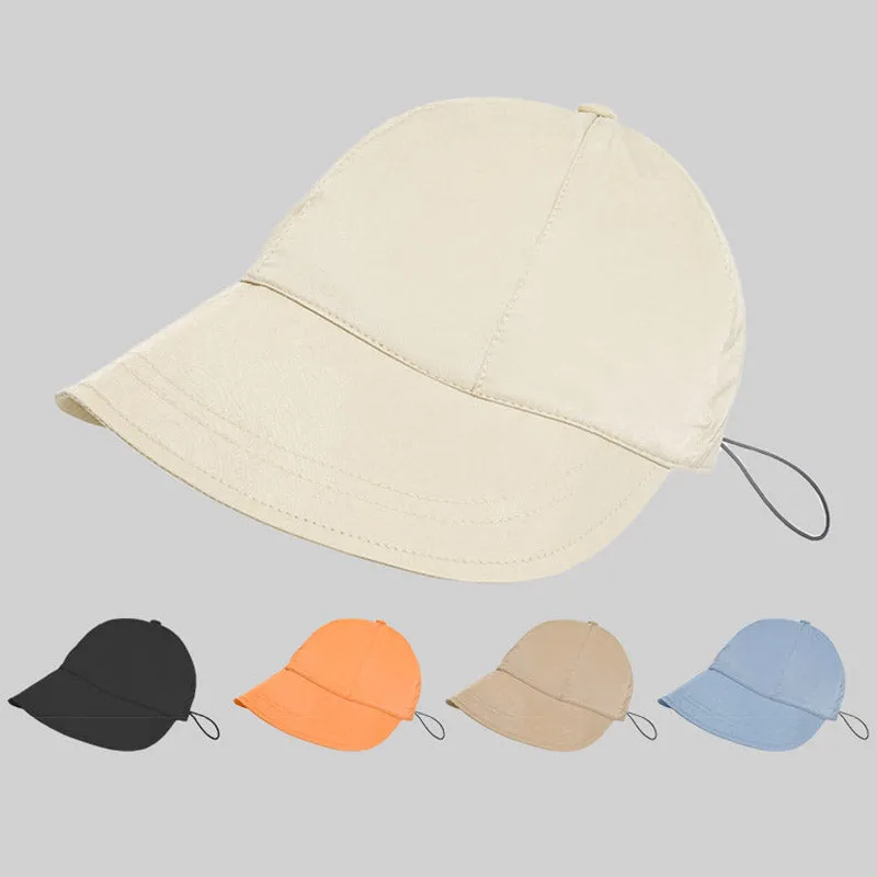 Promotional Summer Sunshade Hat Wide Brim Sun Hat Drawstring Adjustable Foldable Women Men Cap Quick-drying Hats Visors Fisherman Caps