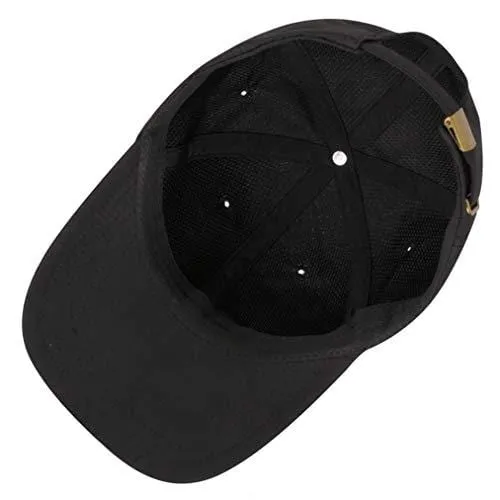 Quivk Dry Dad hat Summer Polo Baseball Cap Mens Outdoor Running Run Sports Sport Hats Cool UV Sun Caps Light Breathable Travel Golf Unstructured Trucker Hat for Men Women Girls Unisex Plain Gift Black