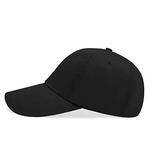 Quivk Dry Dad hat Summer Polo Baseball Cap Mens Outdoor Running Run Sports Sport Hats Cool UV Sun Caps Light Breathable Travel Golf Unstructured Trucker Hat for Men Women Girls Unisex Plain Gift Black