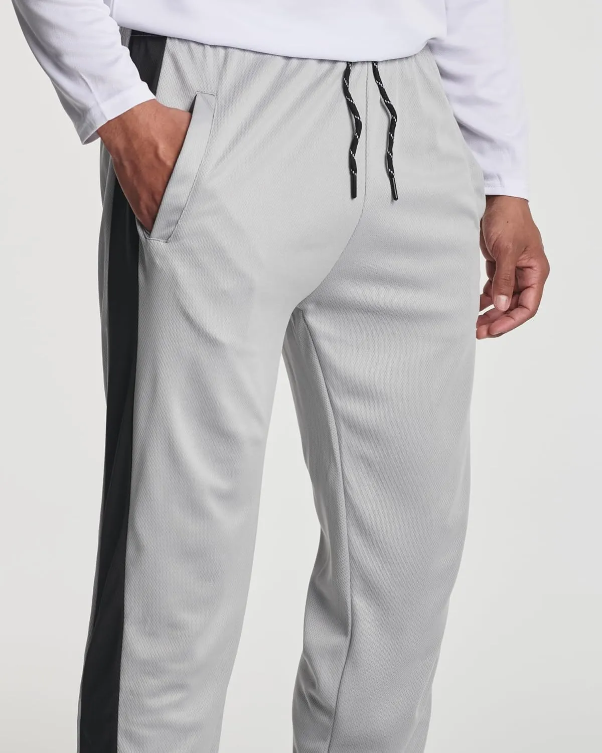 Real Essentials 3 Pack: Men's Tech Mesh Active Athletic Casual Jogger Sweatpants with Pockets(Available in Big & Tall)