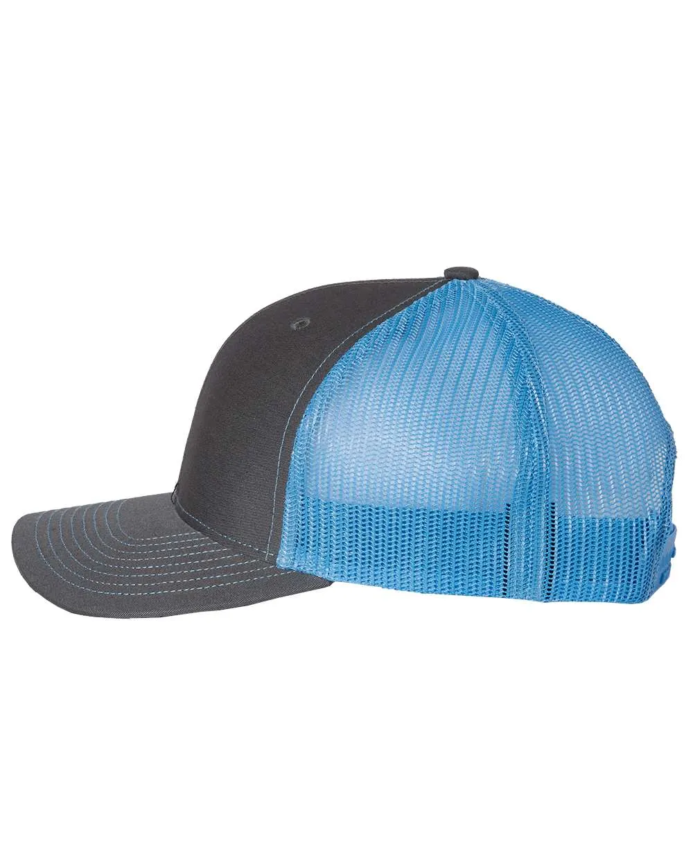 Richardson 112 Trucker Hat - Charcoal / Columbia Blue