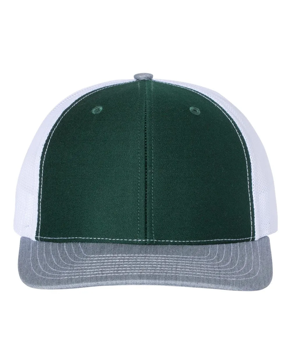 Richardson 112 Trucker Hat - Dark Green / White / Heather Gray