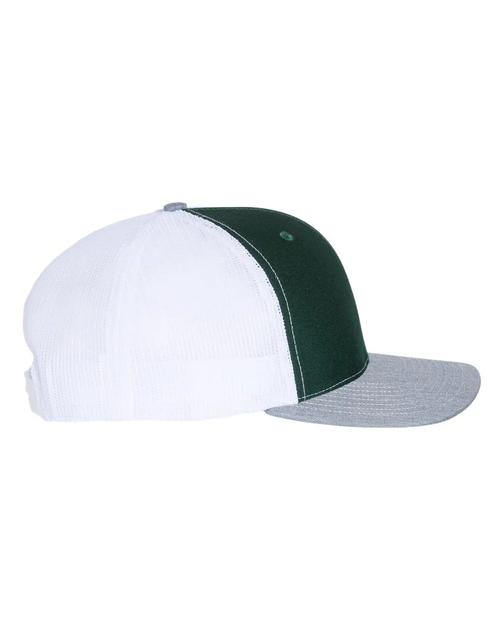 Richardson 112 Trucker Hat - Dark Green / White / Heather Gray