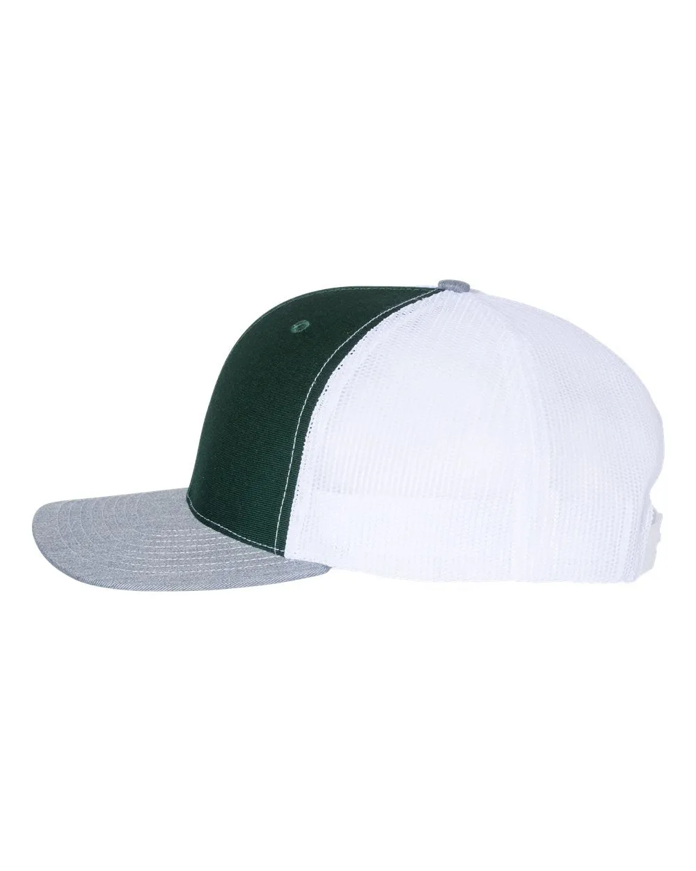 Richardson 112 Trucker Hat - Dark Green / White / Heather Gray
