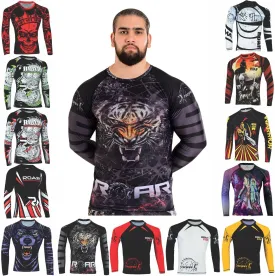 ROAR-INT Rash Guards Swim Shirt, UPF 50  Hiking, Fishing, MMA, Yoga, Athletic, Compression Shirt, Rash Guard for Men