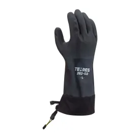 Showa TEMRES 282-02 Winter Gloves - Acrylic Insulated, Polyurethane Coated, Rough Grip, Extended Cuff w Draw Cord, Breathable, Cold Weather Protection