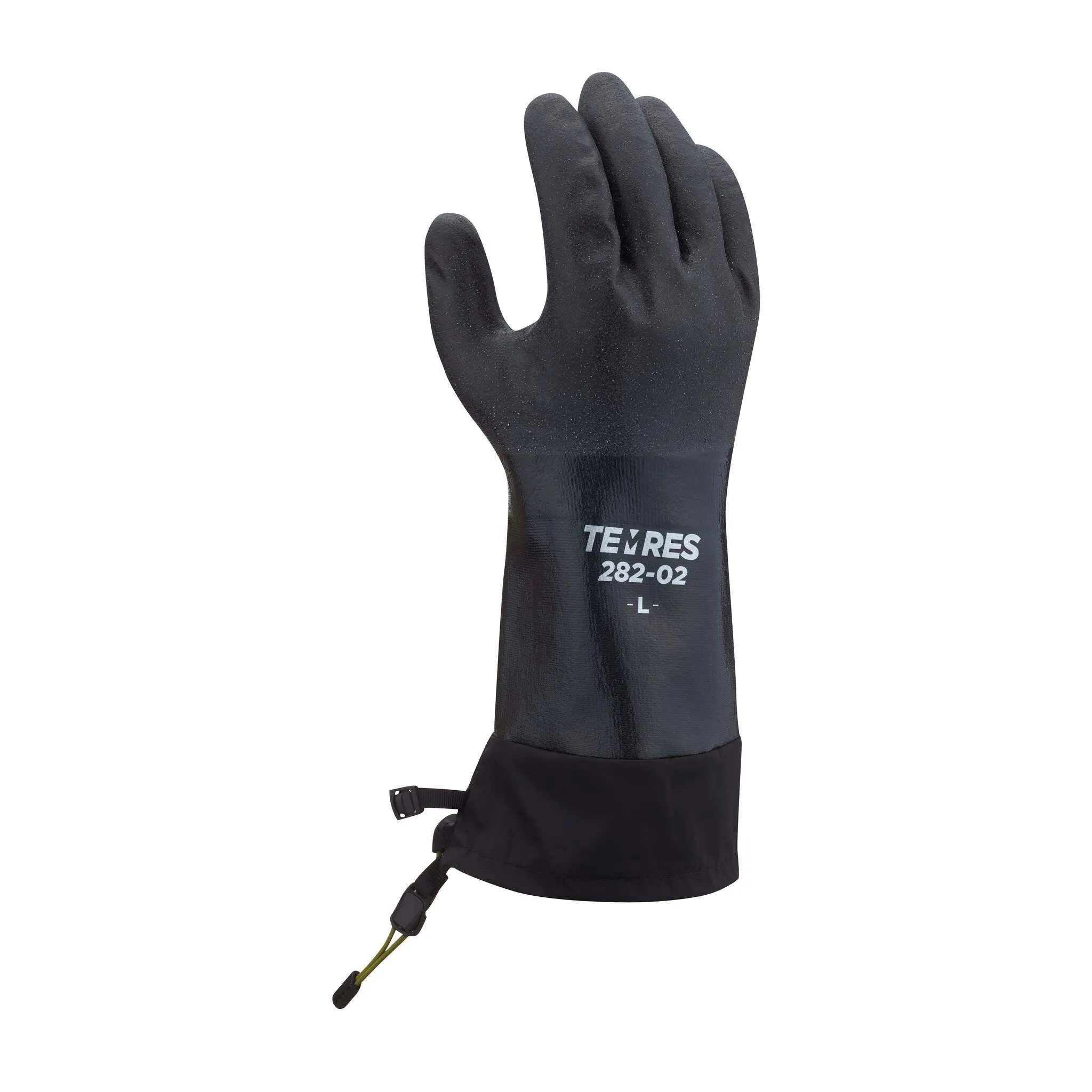 Showa TEMRES 282-02 Winter Gloves - Acrylic Insulated, Polyurethane Coated, Rough Grip, Extended Cuff w Draw Cord, Breathable, Cold Weather Protection