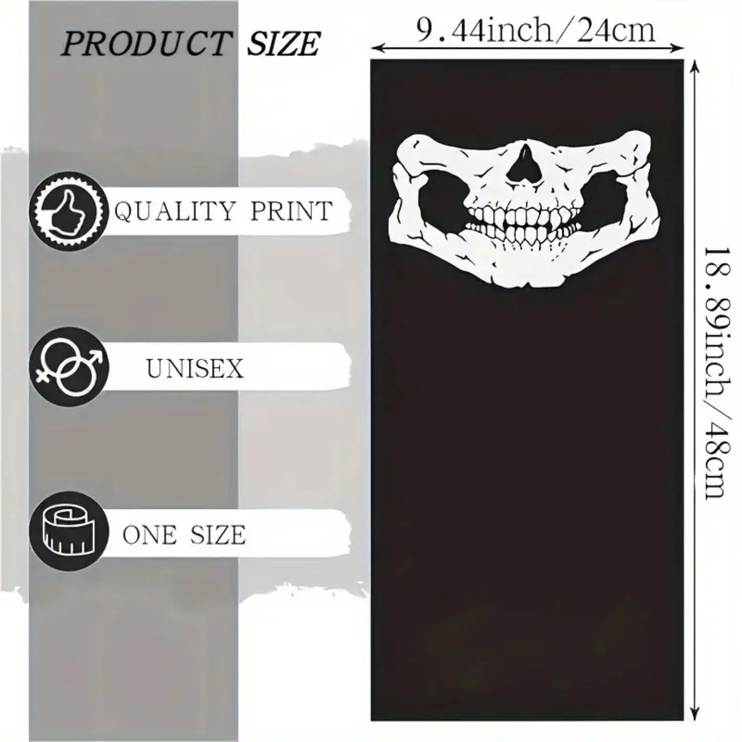 Skull Pattern Face Mask Windproof Scarf Breathable Bandana And Balaclava