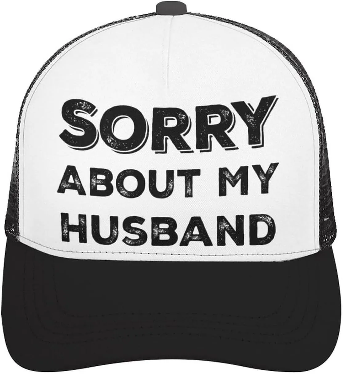 Sorry About My Husband Trucker Hat Women Funny Mesh Cap for Summer