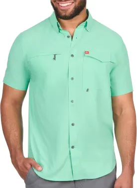 The American Outdoorsman Men's Featherweight Short Sleeve Button Down Fishing Shirt - Outdoor Sun Protection Moisture-Wicking