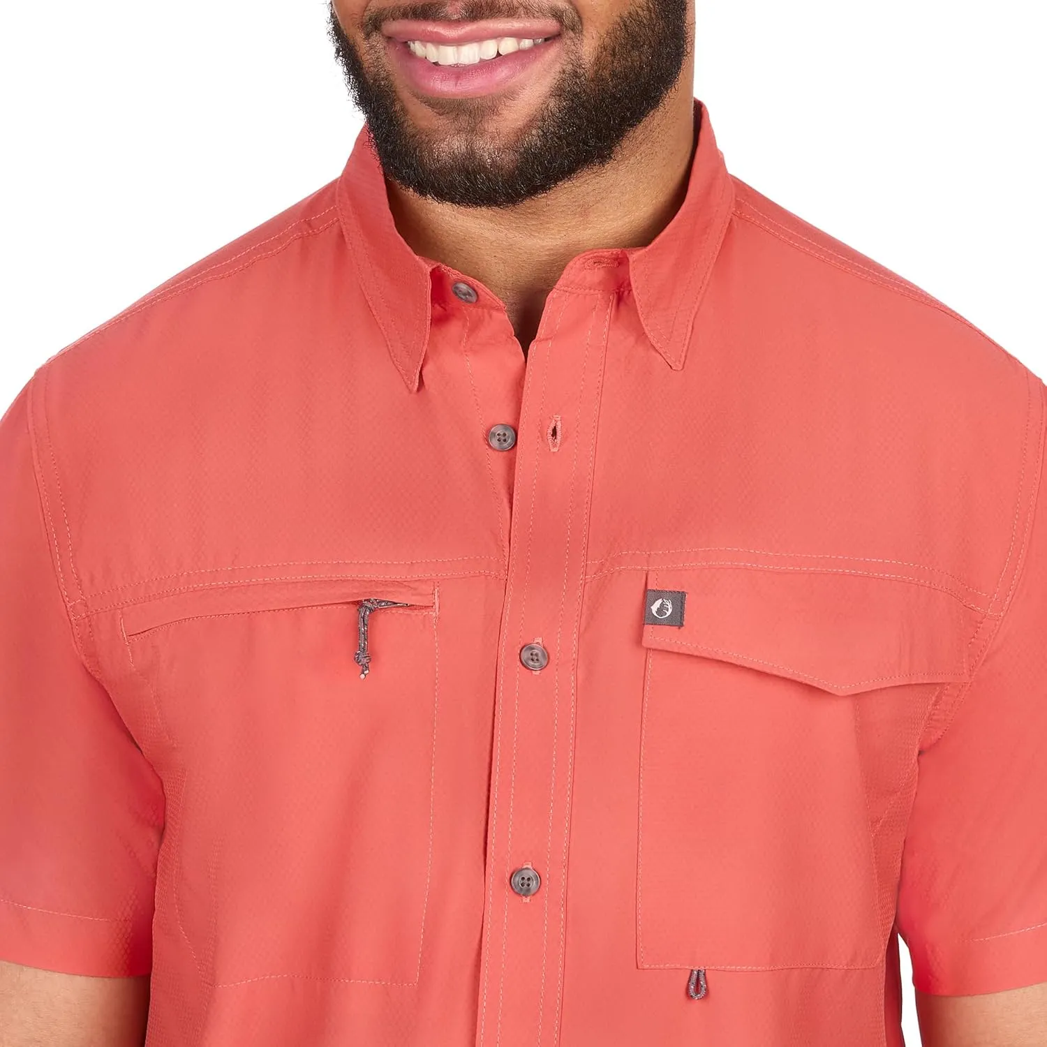 The American Outdoorsman Men's Featherweight Short Sleeve Button Down Fishing Shirt - Outdoor Sun Protection Moisture-Wicking