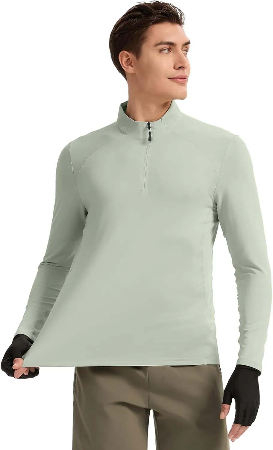 TIHEEN Mens Mock Turtleneck Long Sleeve Shirts Basic Thermal Turtle Neck Undershirt Lightweight Pullover Top
