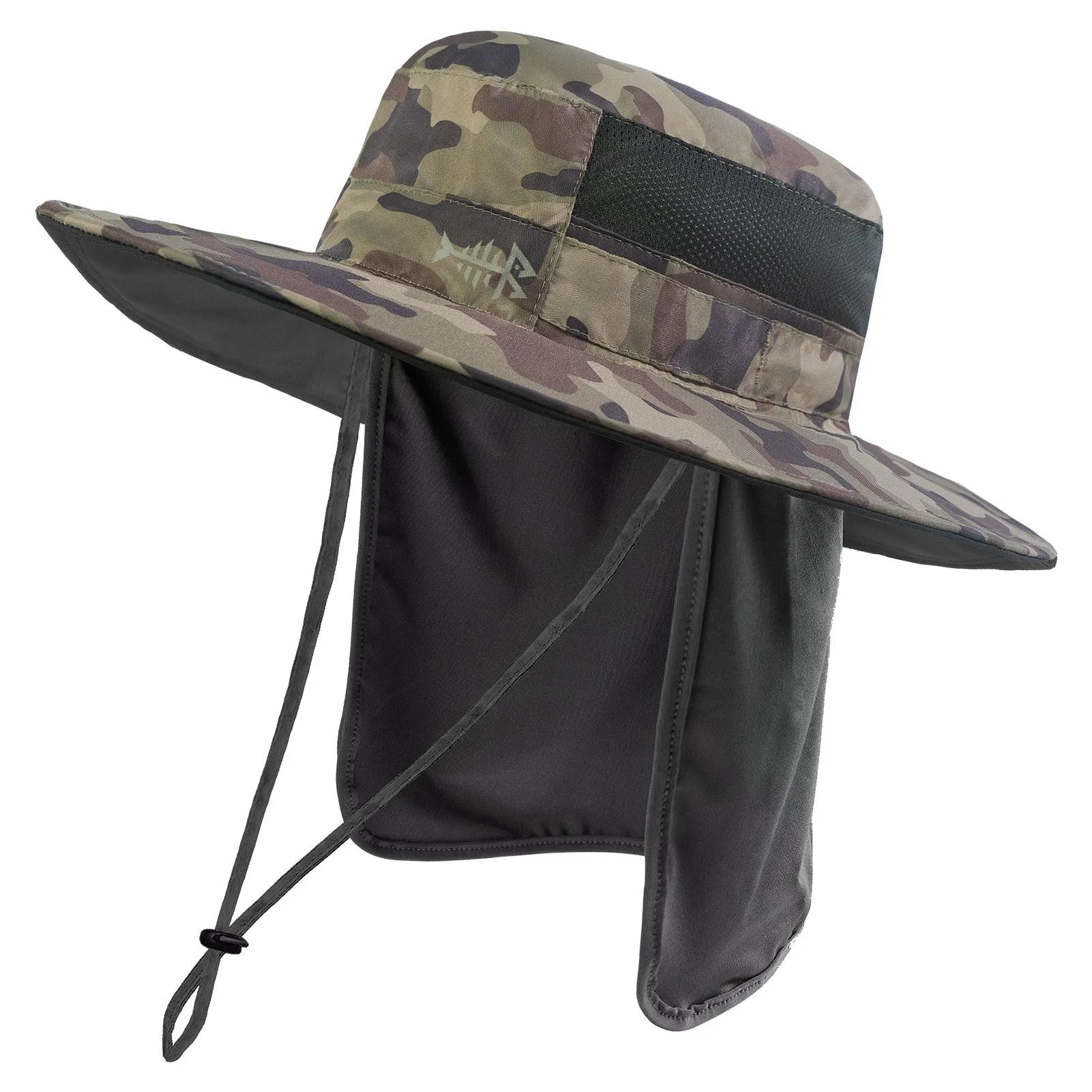 Unisex UPF 50  Wide Brim Bucket Hat with Detachable Neck Flap FH02