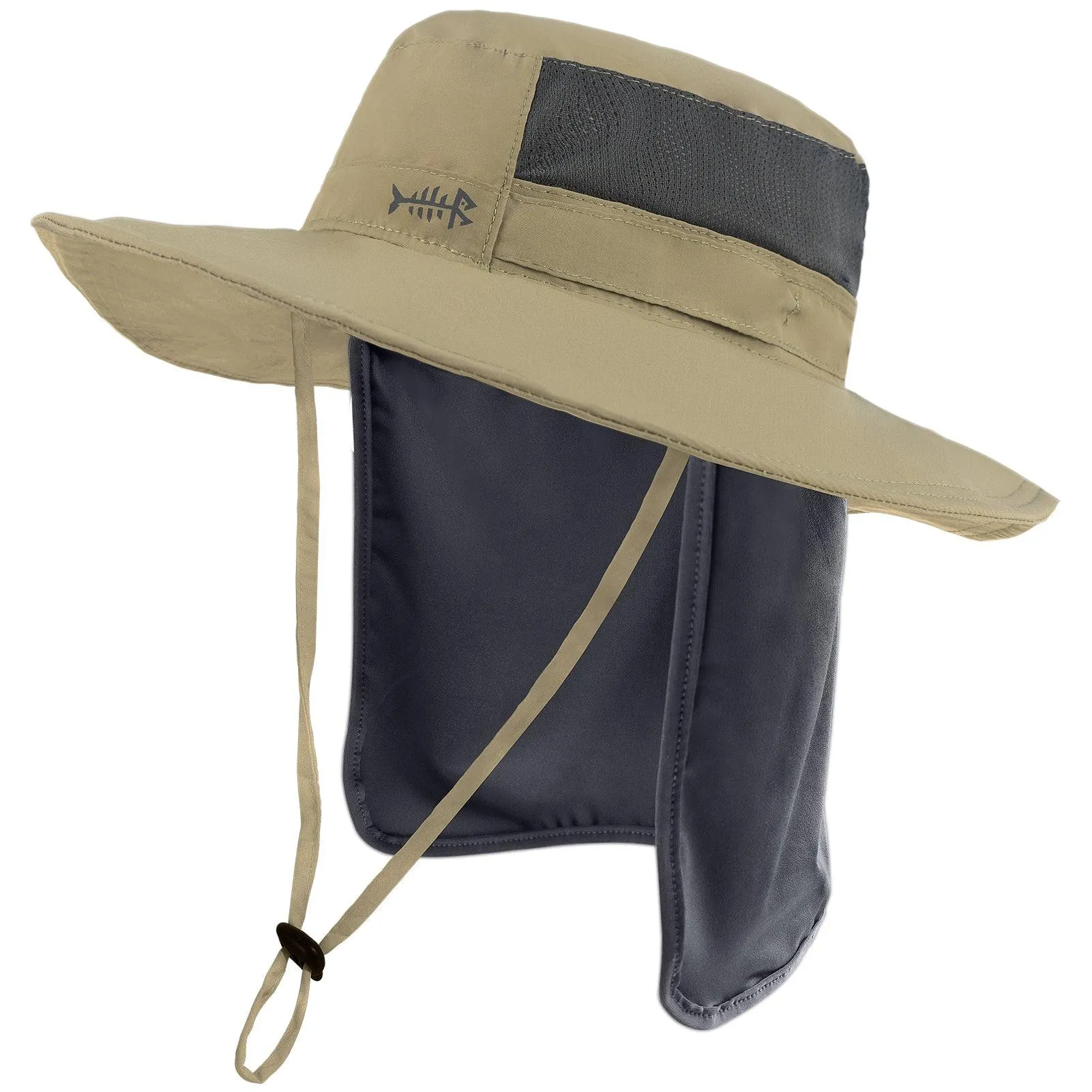 Unisex UPF 50  Wide Brim Bucket Hat with Detachable Neck Flap FH02