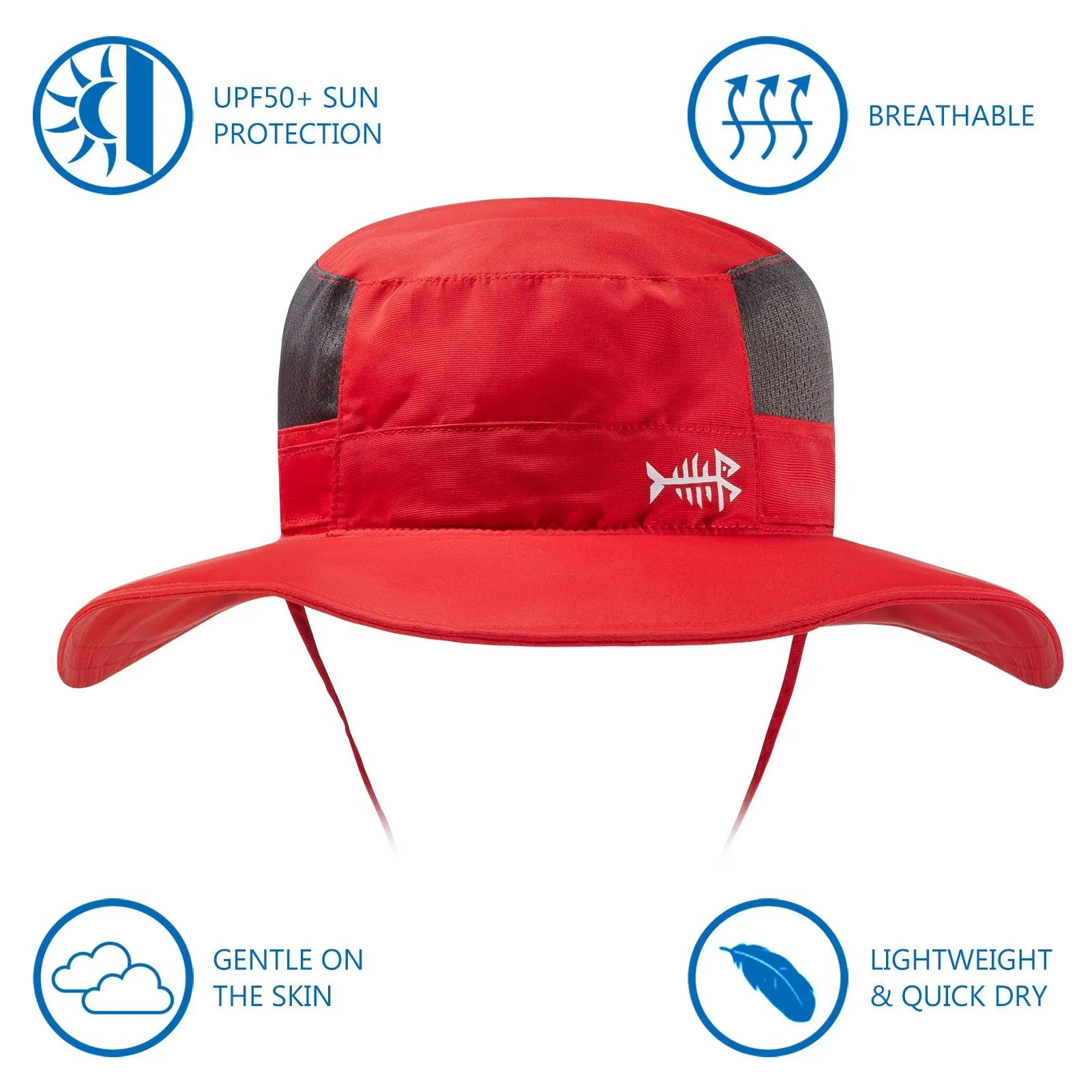 Unisex UPF 50  Wide Brim Bucket Hat with Detachable Neck Flap FH02