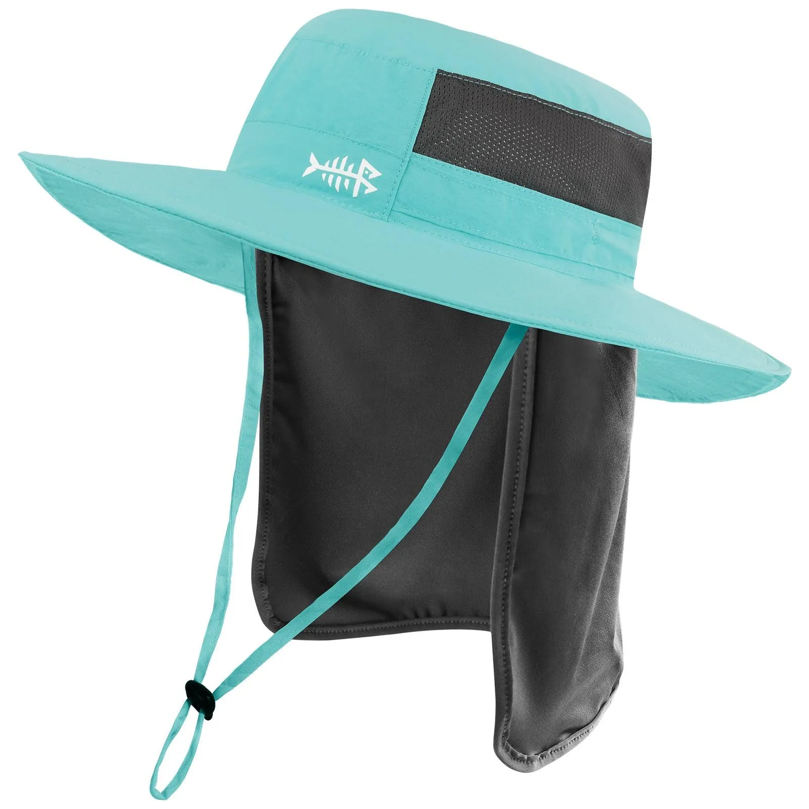 Unisex UPF 50  Wide Brim Bucket Hat with Detachable Neck Flap FH02