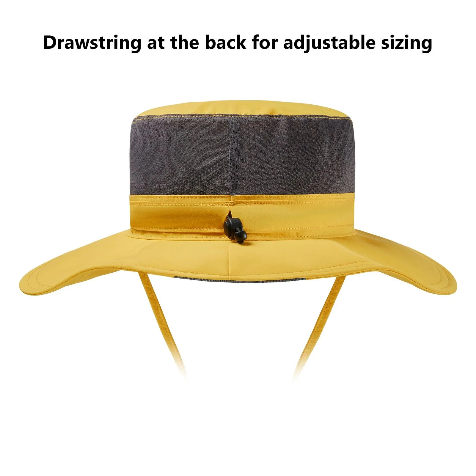 Unisex UPF 50  Wide Brim Bucket Hat with Detachable Neck Flap FH02