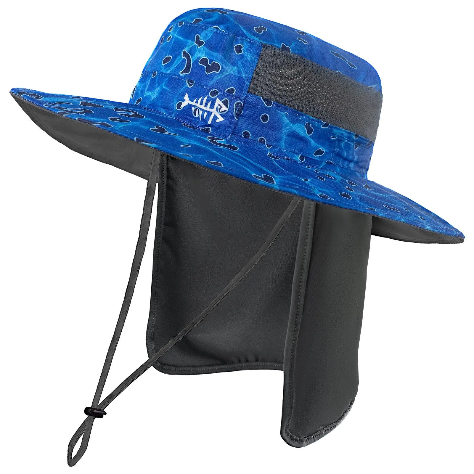 Unisex UPF 50  Wide Brim Bucket Hat with Detachable Neck Flap FH02