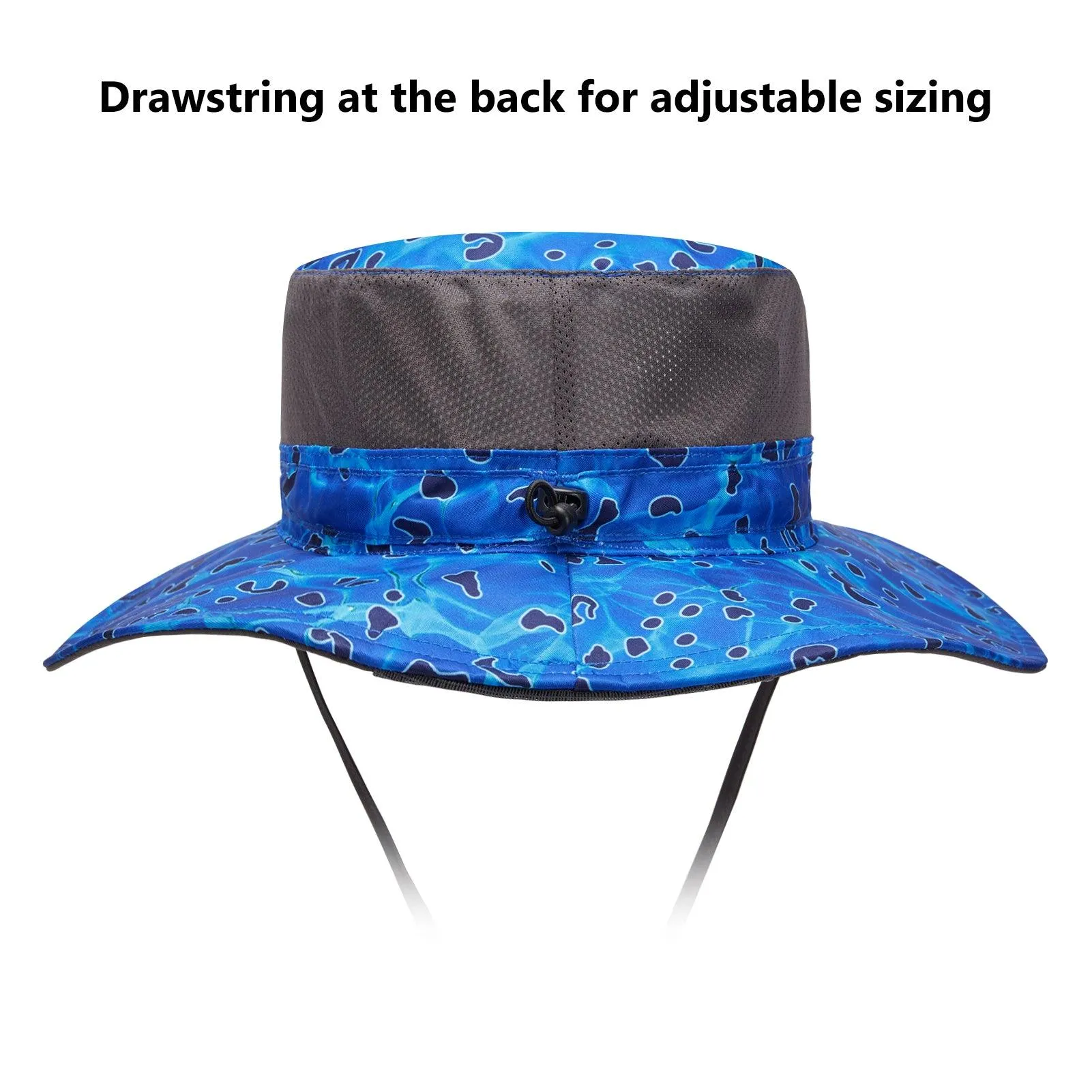 Unisex UPF 50  Wide Brim Bucket Hat with Detachable Neck Flap FH02
