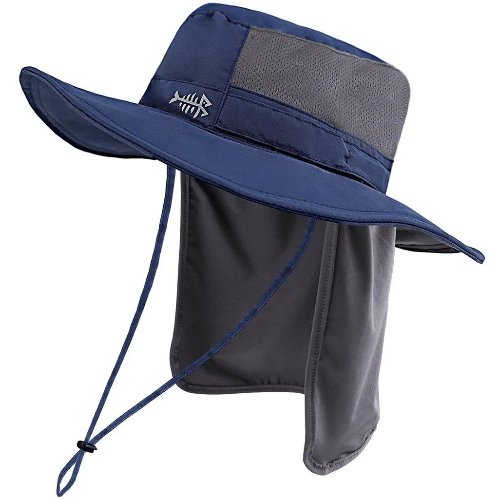 Unisex UPF 50  Wide Brim Bucket Hat with Detachable Neck Flap FH02