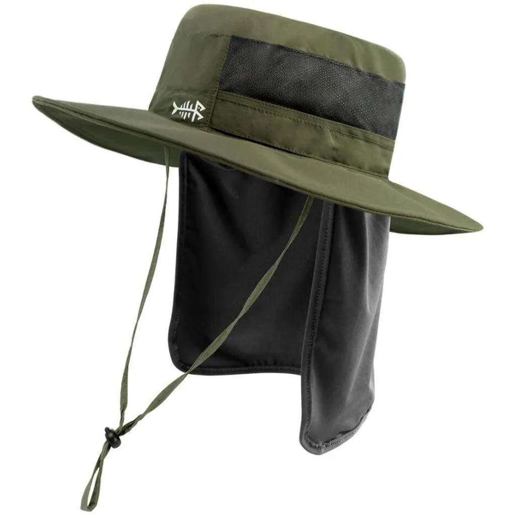Unisex UPF 50  Wide Brim Bucket Hat with Detachable Neck Flap FH02