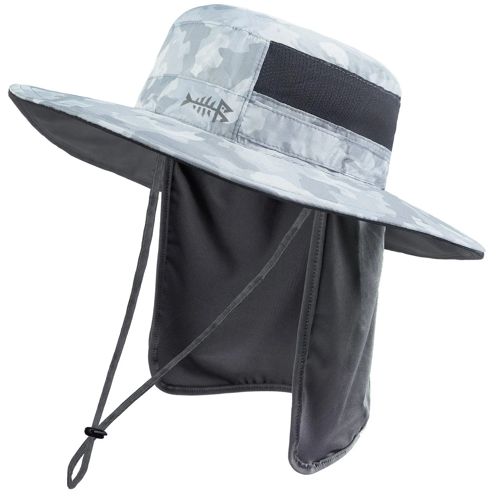 Unisex UPF 50  Wide Brim Bucket Hat with Detachable Neck Flap FH02