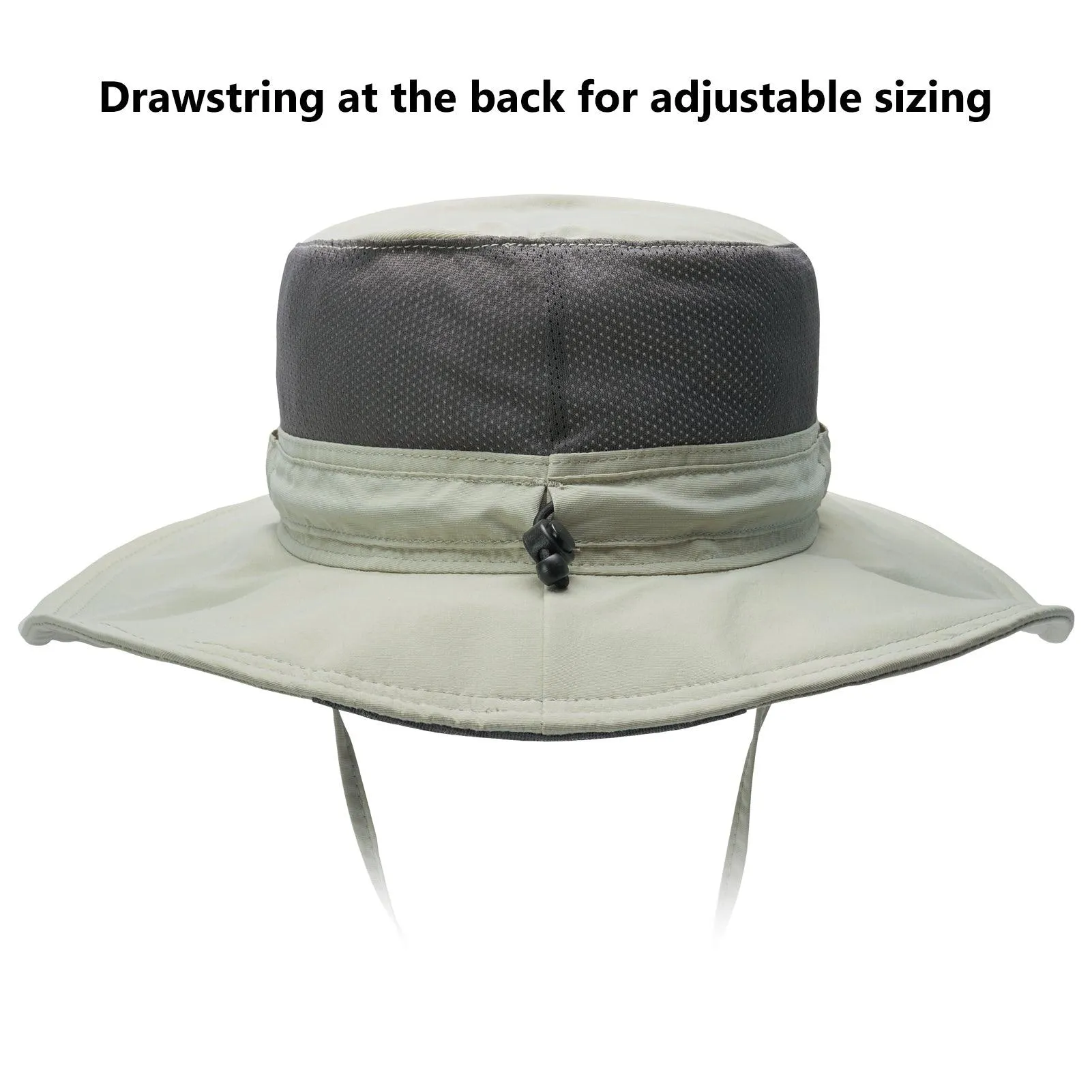 Unisex UPF 50  Wide Brim Bucket Hat with Detachable Neck Flap FH02