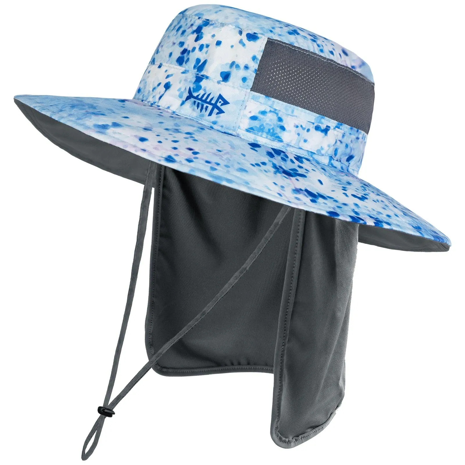 Unisex UPF 50  Wide Brim Bucket Hat with Detachable Neck Flap FH02