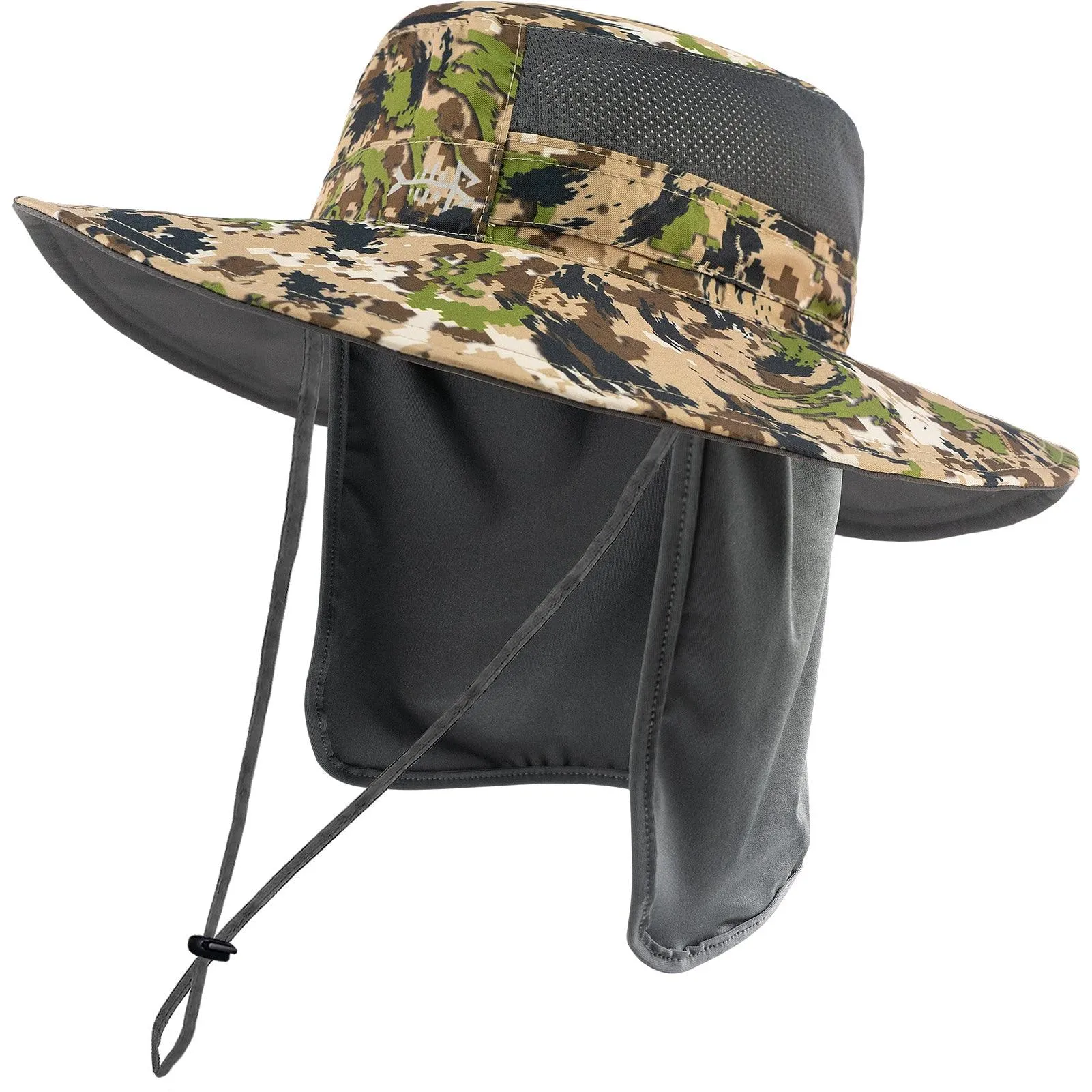Unisex UPF 50  Wide Brim Bucket Hat with Detachable Neck Flap FH02