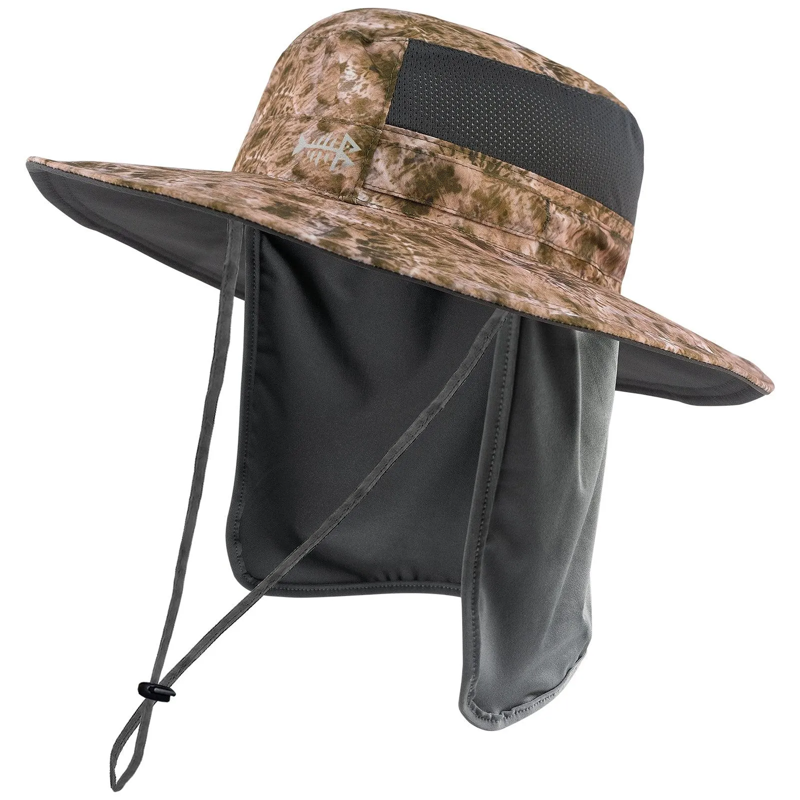 Unisex UPF 50  Wide Brim Bucket Hat with Detachable Neck Flap FH02