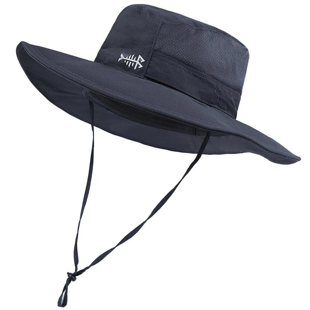 Unisex UPF 50  Wide Brim Bucket Hat with Detachable Neck Flap FH02