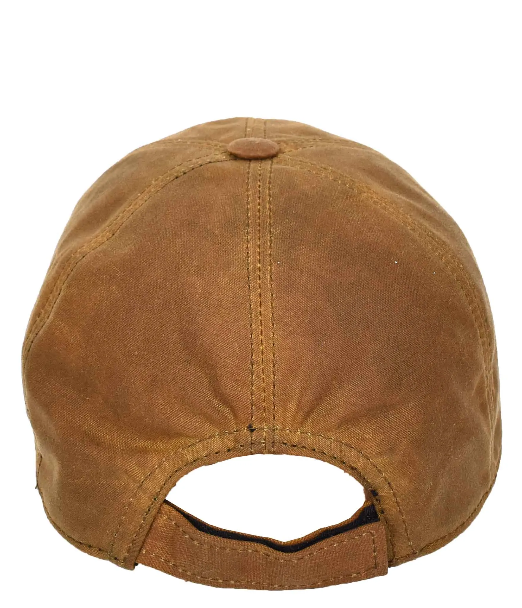 Waterproof Cotton Baseball Cap with Genuine Leather Peak and Adjustable Strap A19 Tan Antique