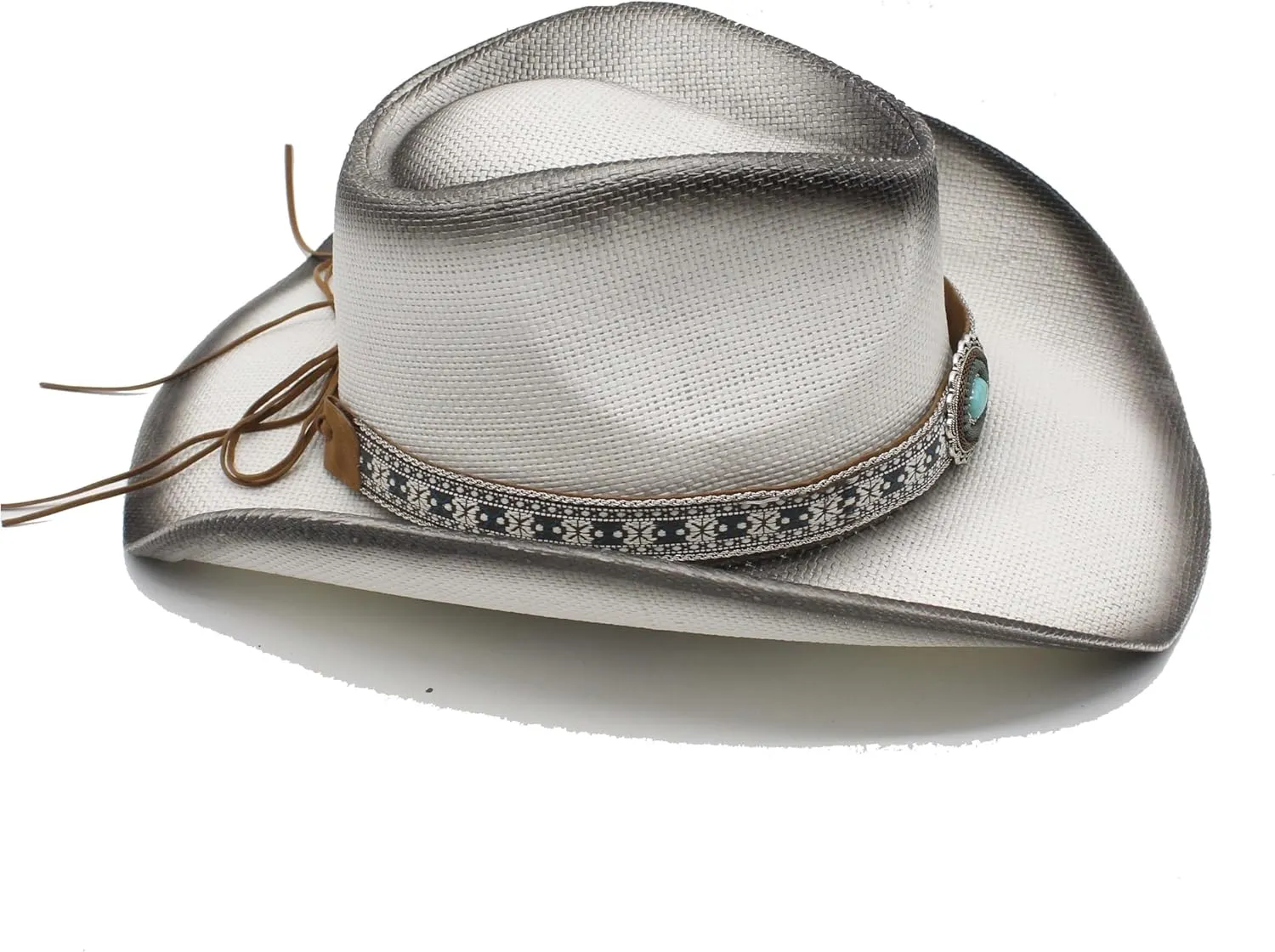 Western Straw Cowboy Hat for Women Men Wide Brim Summer Sun Hat Classic Cowgirl Hat with Belt Buckle for Travel