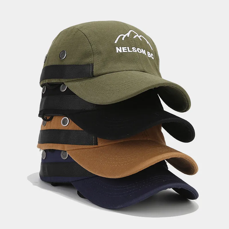 Wholesale Mountain Letter Embroidery Quick Dry Baseball Cap with Windproof Rope