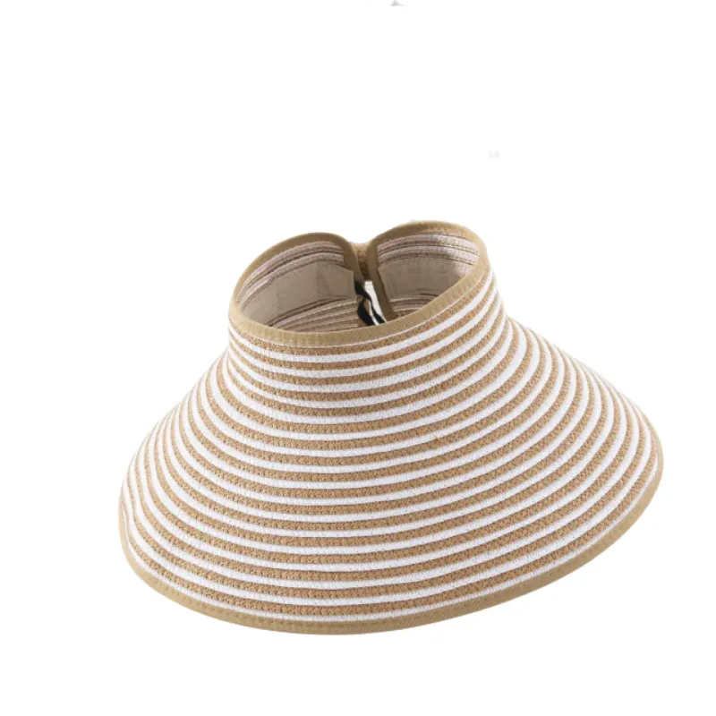 Wide brim ponytail summer beach hat