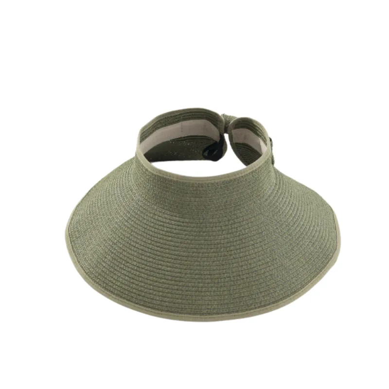 Wide brim ponytail summer beach hat